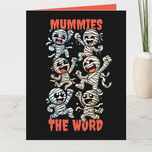 Lustige tanzende Mumien das Wort Karte (Vorderseite)