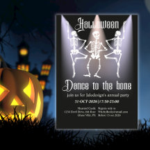Lustige tanzende schwarze Skelette Halloween-Party