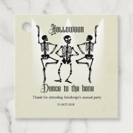 Lustige tanzende schwarze Skelette Halloween-Party Geschenkanhänger