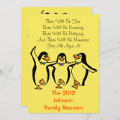 Lustige Tanzenpenguins-festliches Einladung (Vorne/Hinten)