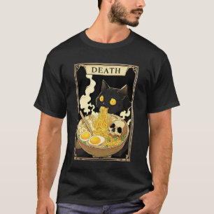 Lustige Tarotkarte Tod Schwarzes Kätzchen Katze Ra T-Shirt