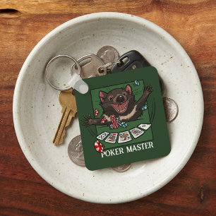 Lustige Tasmanian Devil Poker Master Karten Cartoo Schlüsselanhänger