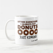 Lustige Tasse Donuts und Training (Links)