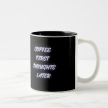 Lustige Tasse 'Kaffee zuerst, Gedanken später'
