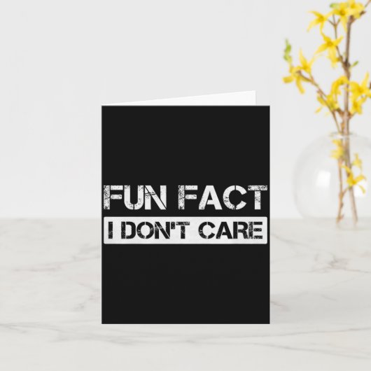 Lustige Tatsache, es ist mir egal Motivationszitat Karte (Gelbe Blume)