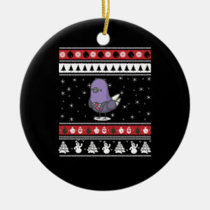 Lustige Taube hässliches Weihnachten Keramik Ornament