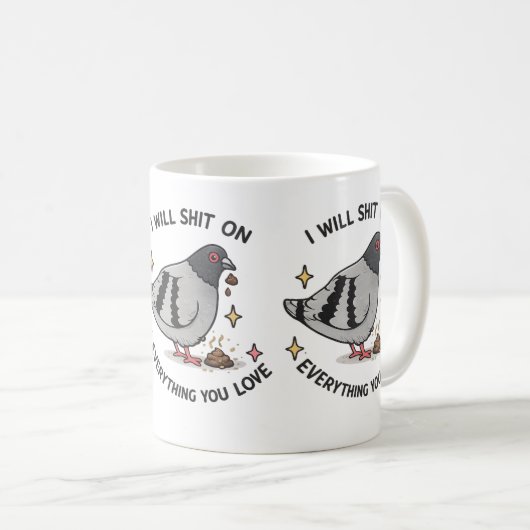 Lustige Taube Kaffeetasse (VorderseiteRechts)