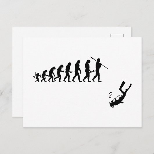 Lustige Tauchen Evoluton Postkarte (Vorne/Hinten)