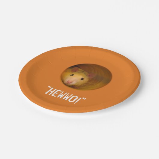 Lustige Täuschungs-Ratte im Loch Pappteller (Schrägansicht)