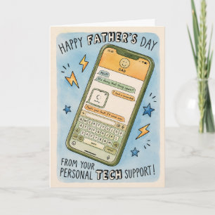 Lustige Tech-Support-Grüße zum Vatertag  Karte