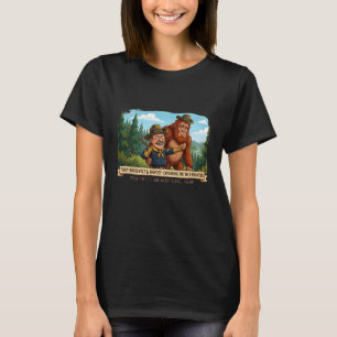 Lustige Teddy Roosevelt und Bigfoot Karikatur - Na T-Shirt