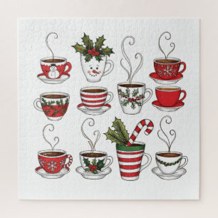 Lustige Teetassen zur Weihnachtszeit Puzzle