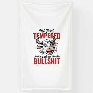 Lustige Temperamentierte Kuh Vintage Banner