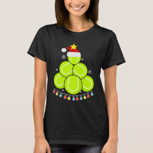 Lustige Tennis-Weihnachtsbaumlichter Tennisliebhab T-Shirt