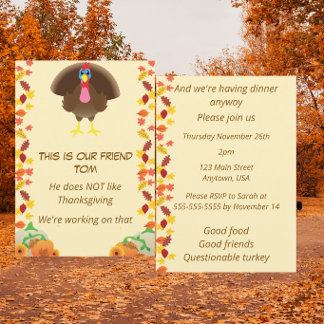 Lustige Thanksgiving-Einladung | Das ist Tom Einladung