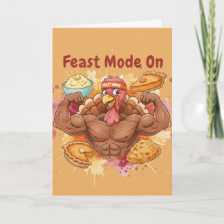 Lustige Thanksgiving-Karte – Festmahl-Modus aktivi Karte