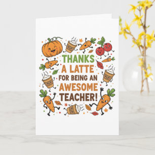 Lustige Thanksgiving-Lehrerkarte – Danke vielmals Karte