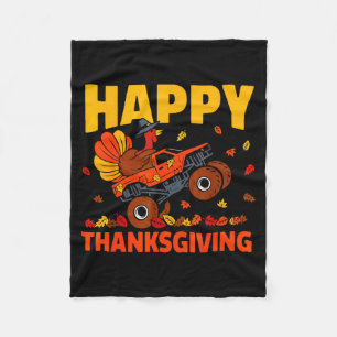 Lustige Thanksgiving-Monstertruck-Puten-Fahrt Herb Fleecedecke