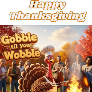 Lustige Thanksgiving-Puten-Party Karte