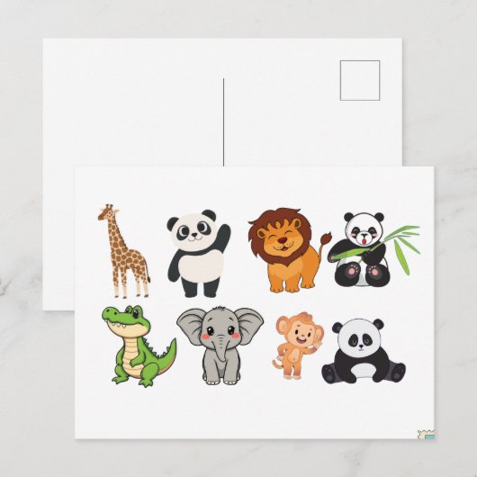 LUSTIGE TIER POSTKARTE (Vorne/Hinten)