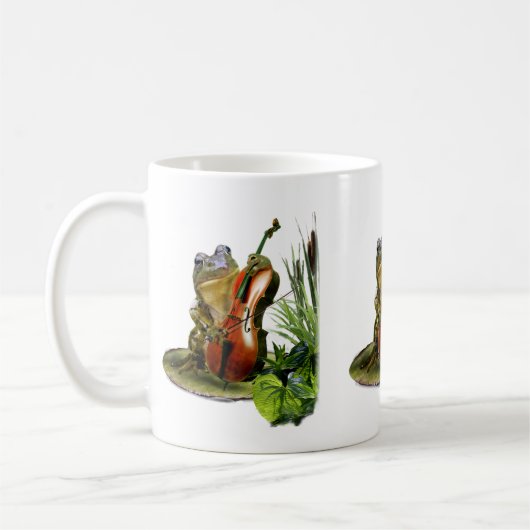 Lustige Tier-Tasse mit dem Cello, der Frosch Kaffeetasse (Links)