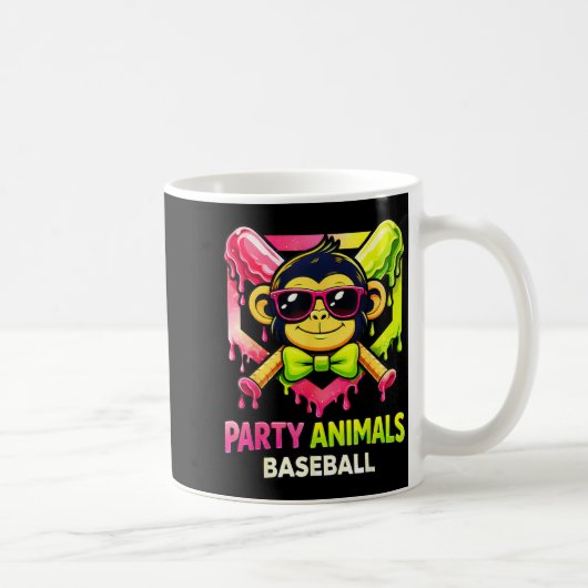 Lustige Tiere Baseball Affe mit Sonnenbrille Junge Kaffeetasse (Rechts)