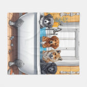 Lustige Tiere im Bad Fleecedecke (Vorderseite (Horizontal))