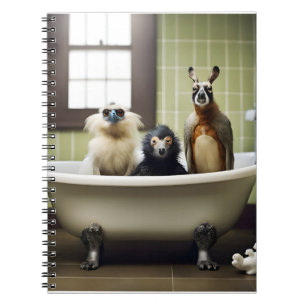 Lustige Tiere im Badezimmer Notizblock