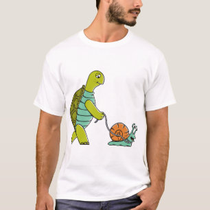 Lustige Tiere Schildkröte Und Schnecke T-Shirt
