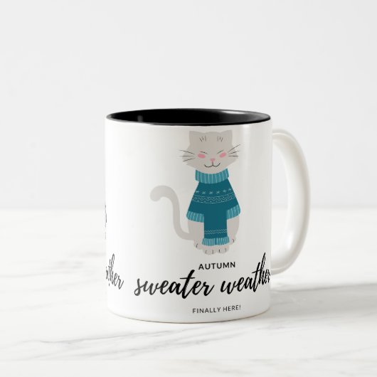 lustige Tierfall-Pullover-Abbildung Zweifarbige Tasse (VorderseiteRechts)