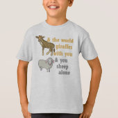 Lustige Tierwortspiel-Giraffe und Schafe T-Shirt (Vorderseite)