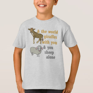 Lustige Tierwortspiel-Giraffe und Schafe T-Shirt