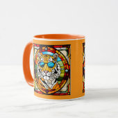 Lustige Tigerglasmalerei-Kaffeetasse Tasse (Vorderseite Links)