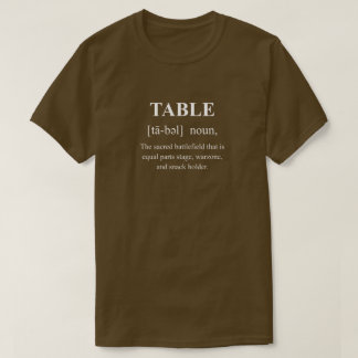 Lustige Tischdefinition mit weißem Text Gaming T-Shirt