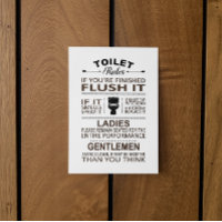 Lustige Toilettenregeln Badezimmer WC Humor