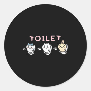 Lustige Toilettenzeit Chikawa Meme  Runder Aufkleber