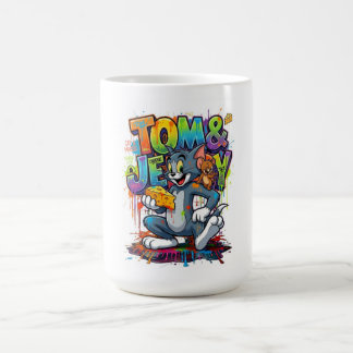 Lustige Tom & Jerry Cartoon Aufkleber Tasse