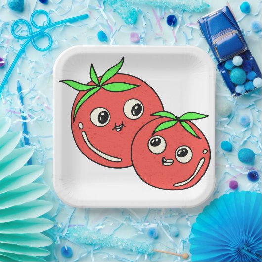 lustige Tomaten Pappteller (Party)