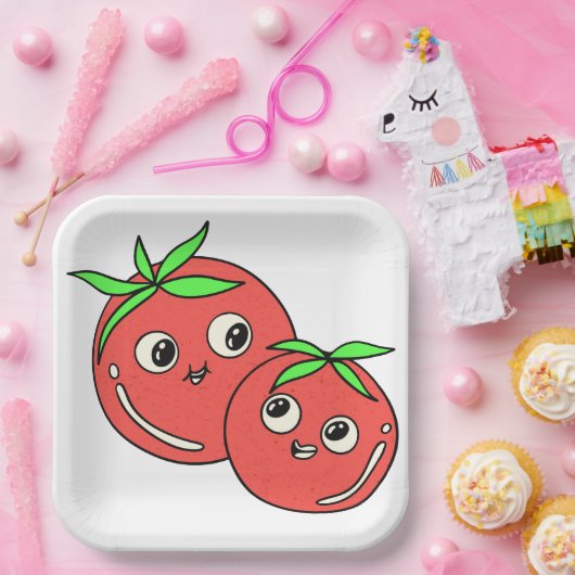 lustige Tomaten Pappteller (Party)