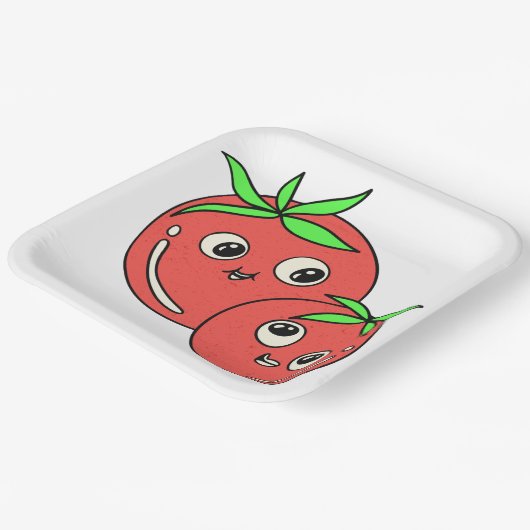 lustige Tomaten Pappteller (Gewinkelt)
