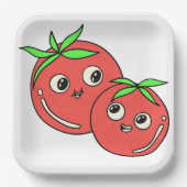 lustige Tomaten Pappteller (Vorderseite)