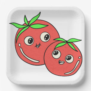 lustige Tomaten Pappteller