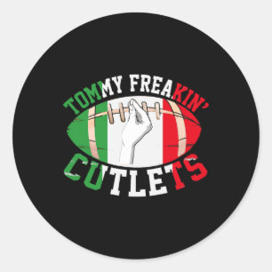 Lustige Tommy verrückte Schnitzel New Jersey Itali Runder Aufkleber