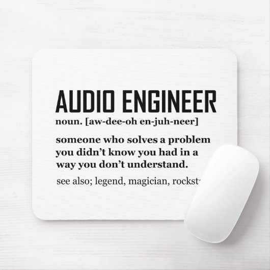 Lustige Tontechniker Audio-Engineering-Definition Mousepad (Mit Mouse)