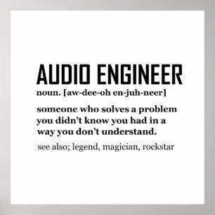 Lustige Tontechniker Audio-Engineering-Definition Poster