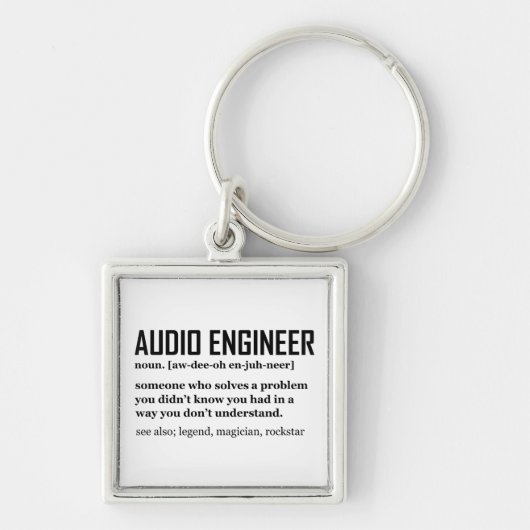 Lustige Tontechniker Audio-Engineering-Definition Schlüsselanhänger (Vorne)