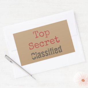 Lustige Top-Secret-Geschenkaufkleber  Rechteckiger Aufkleber