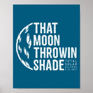 Lustige totale Sonnenfinsternis 2017 Mond Poster