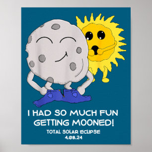 Lustige totale Sonnenfinsternis hat Mondfinsternis Poster