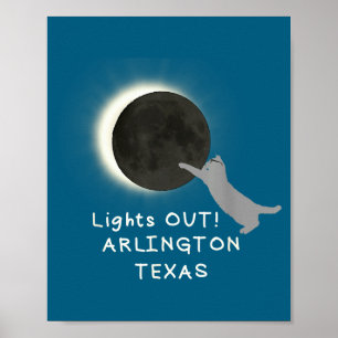 Lustige totale Sonnenfinsternis Katze Arlington Poster